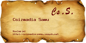 Csizmadia Samu névjegykártya